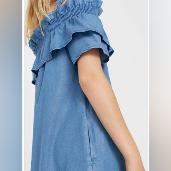 Mango- Frills Ruffle Boho off shoulder Dress xs - Picture 4 of 4